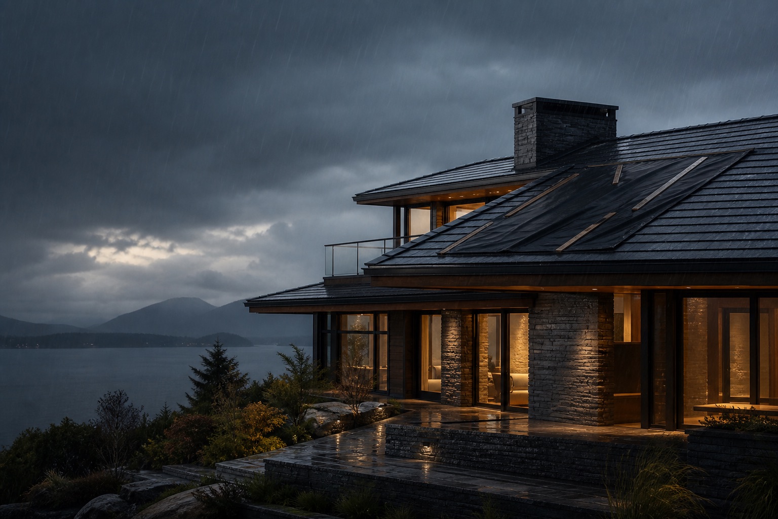 Aspirational luxury home protected during heavy Lower Mainland rain