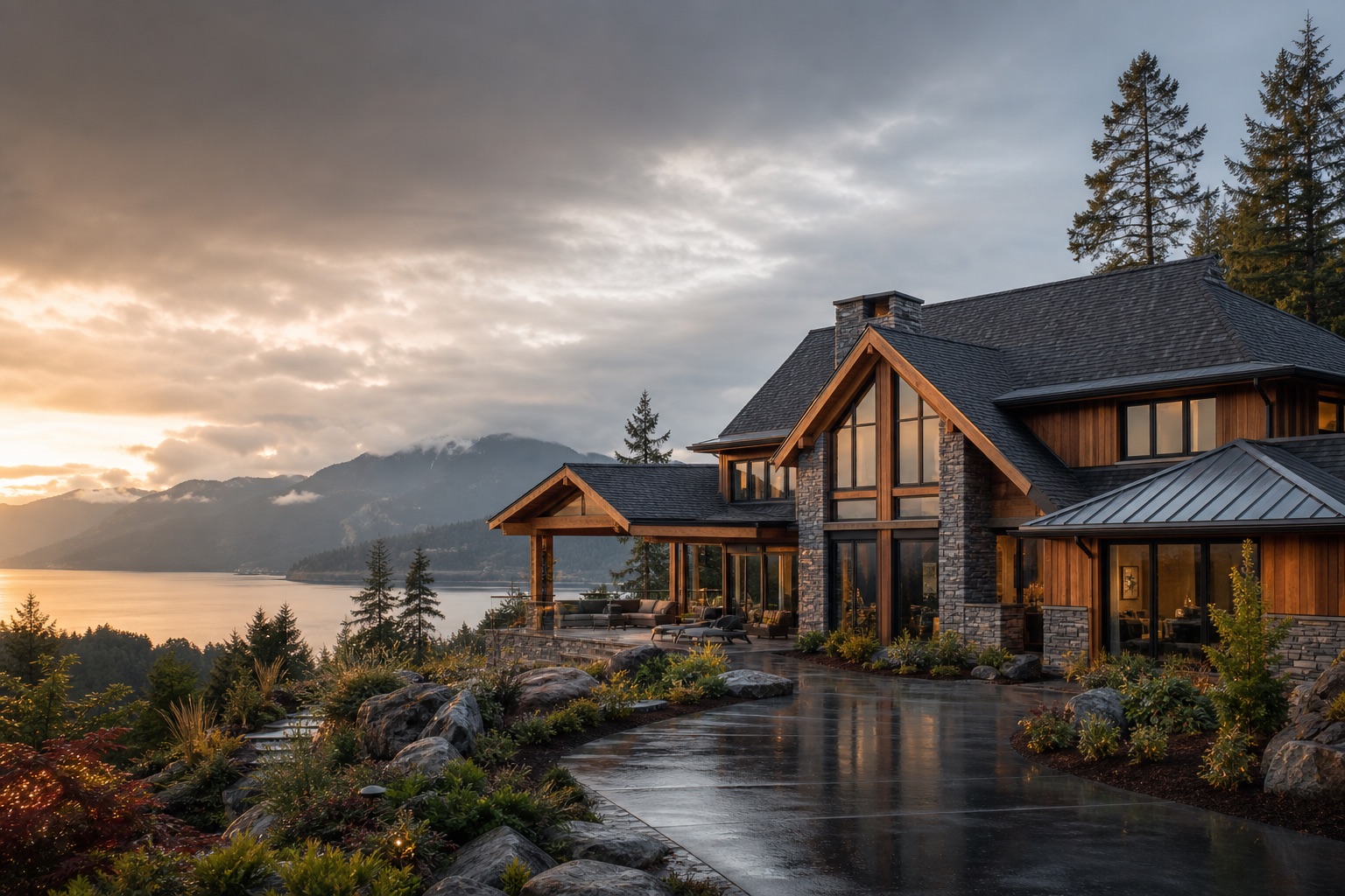 Aspirational British Columbia residence with premium roofing