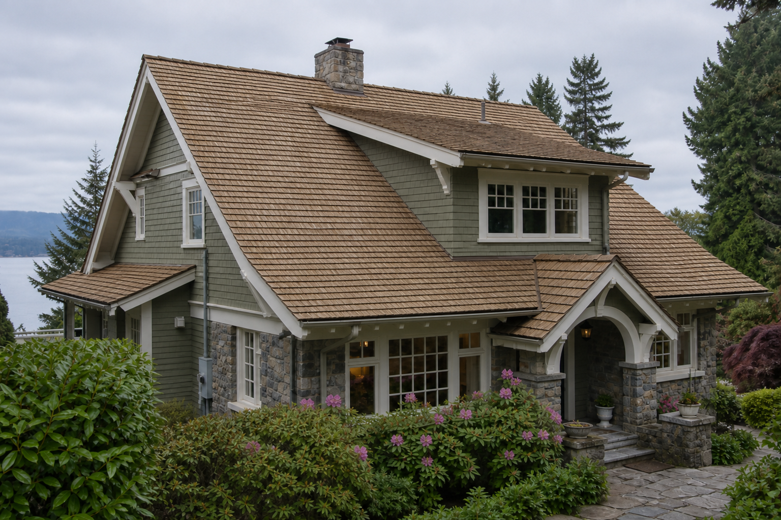 Matching technical detail after work on a roofing scenario typical of West Vancouver craftsman homes