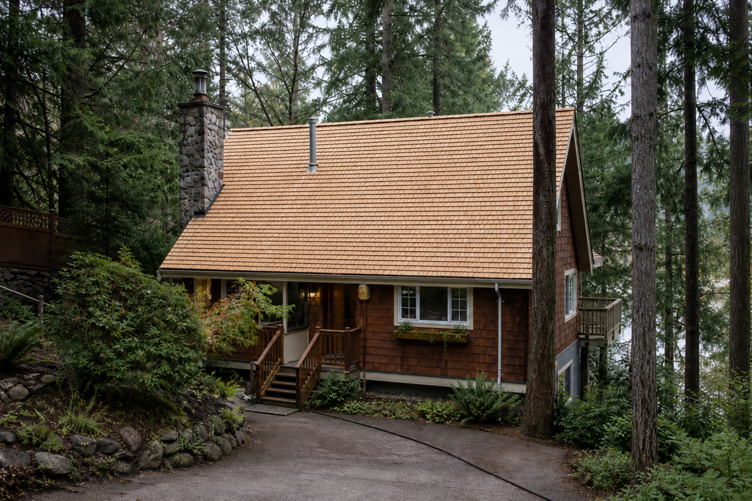 Matching technical detail after work on a roofing scenario typical of North Vancouver Deep Cove cottages