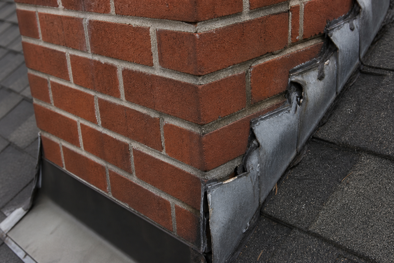 Tight technical failure detail before work on a roofing scenario typical of New Westminster heritage bungalows