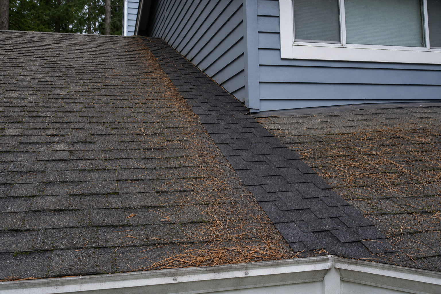 Matching repair or completion detail after work on a roofing scenario typical of North Vancouver two-storey homes