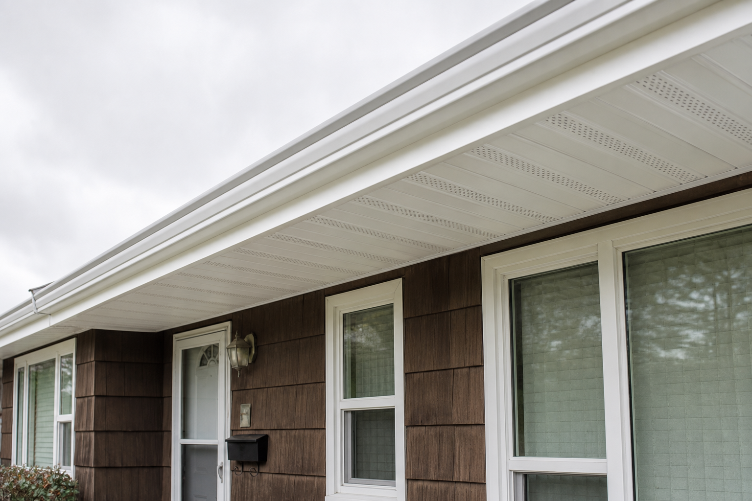 Matching alternate angle after work on a roofing scenario typical of Delta homes with carports