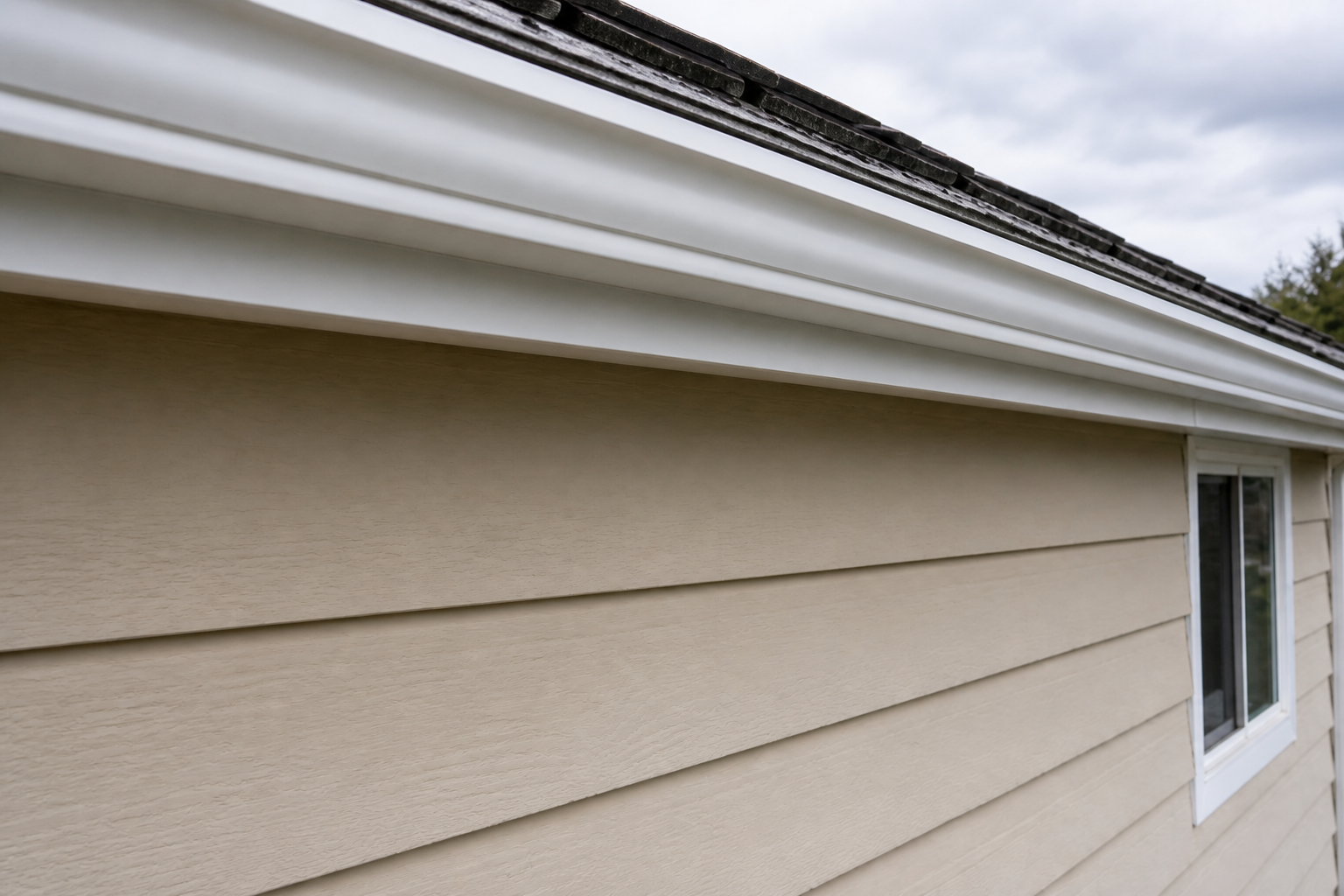 Matching eave or secondary detail after work on a roofing scenario typical of Burnaby 1960s split-levels