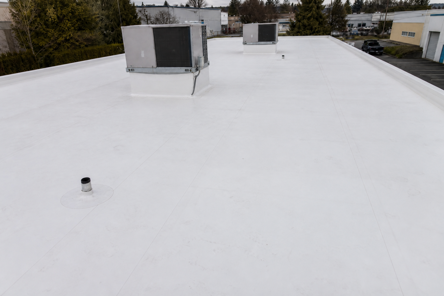 Matching repair or completion detail after work on a roofing scenario typical of Richmond small commercial buildings