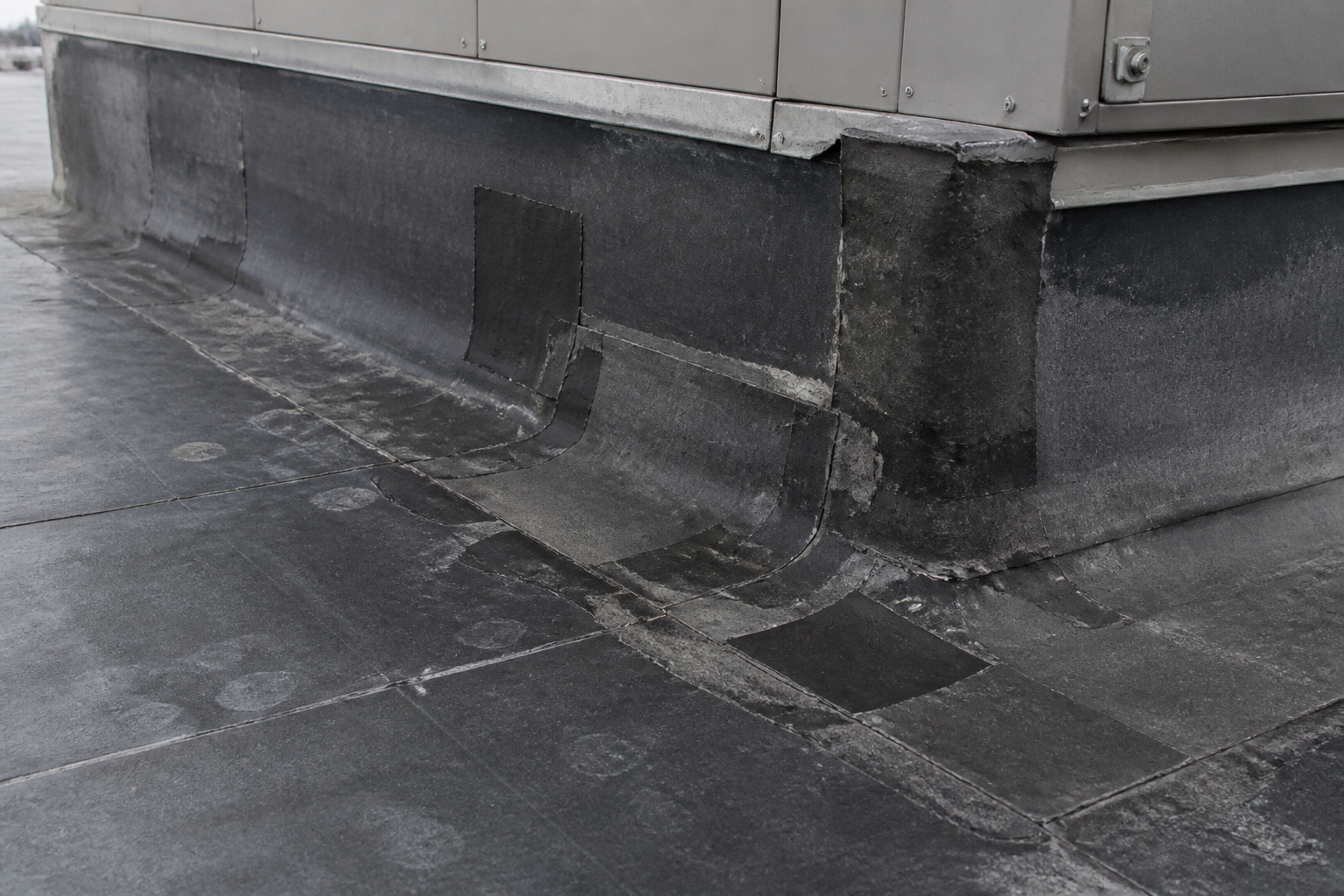 Primary problem-area detail before work on a roofing scenario typical of Richmond small commercial buildings