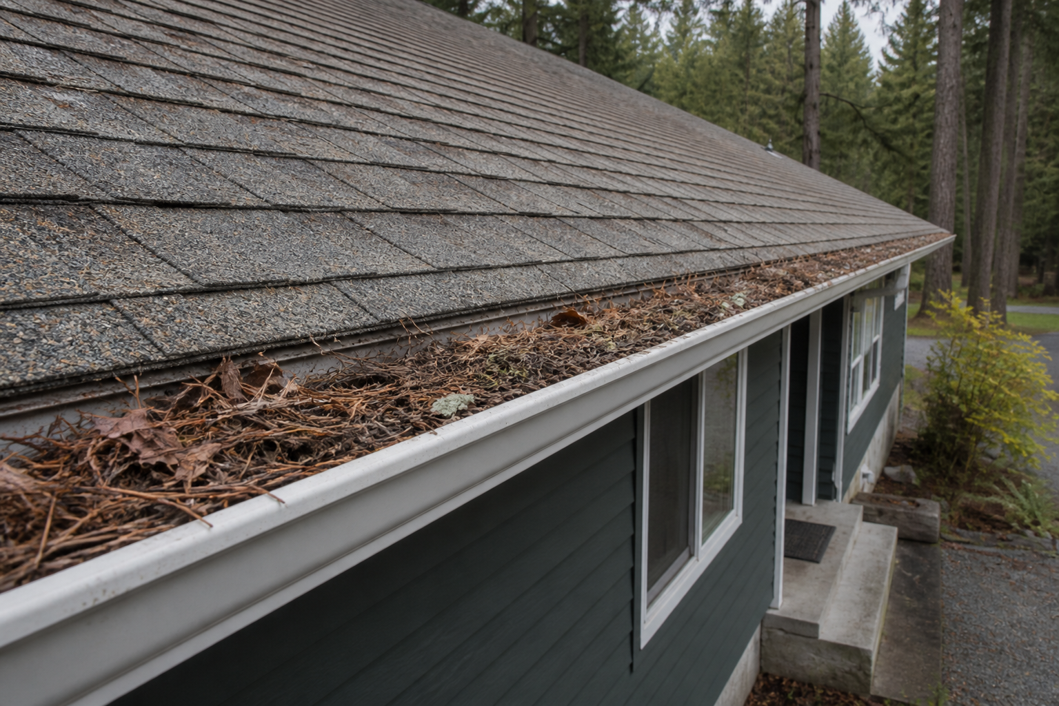 Primary problem-area detail before work on a roofing scenario typical of Port Moody conifer-edge homes