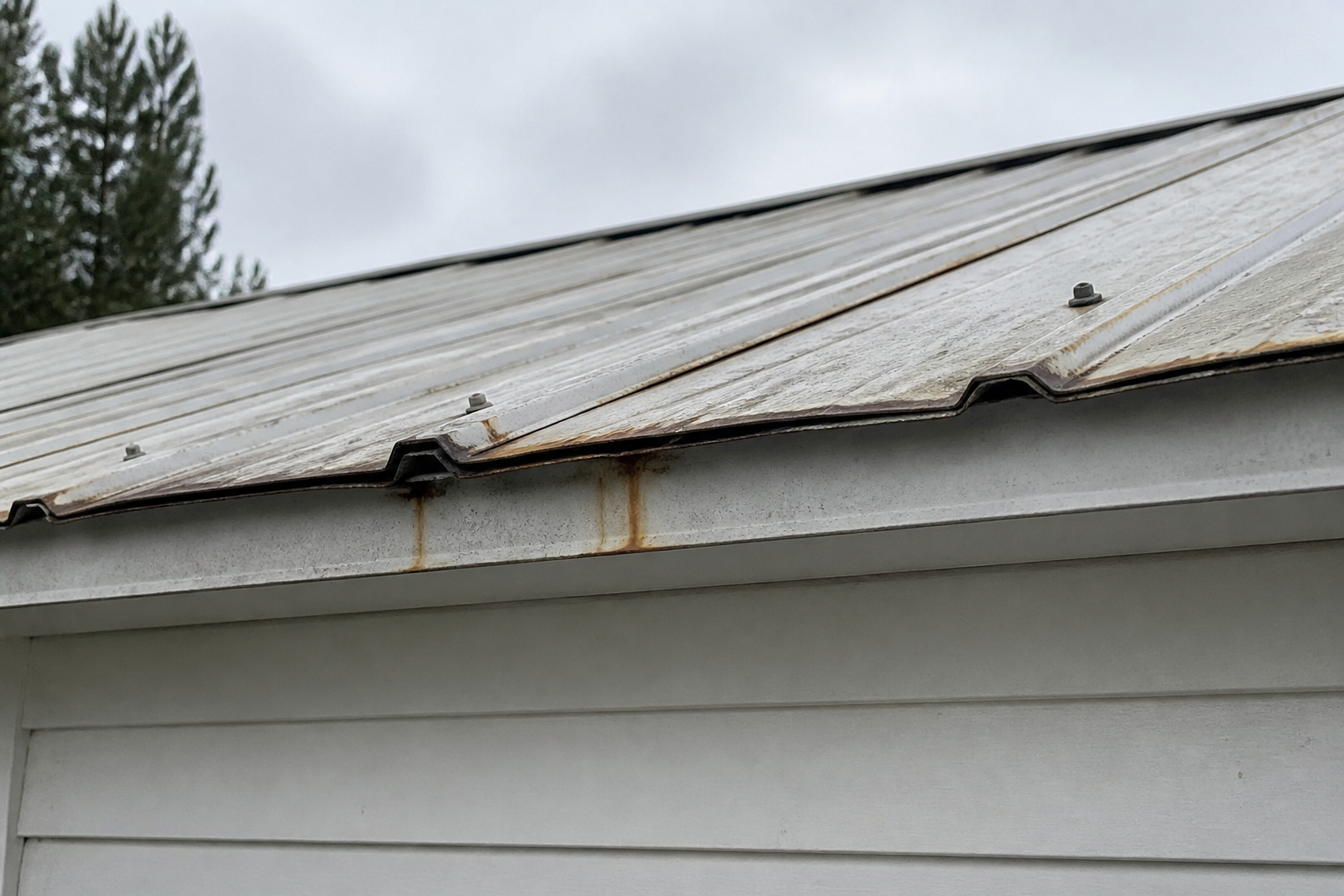 Primary problem-area detail before work on a roofing scenario typical of Langley acreage farmhouses