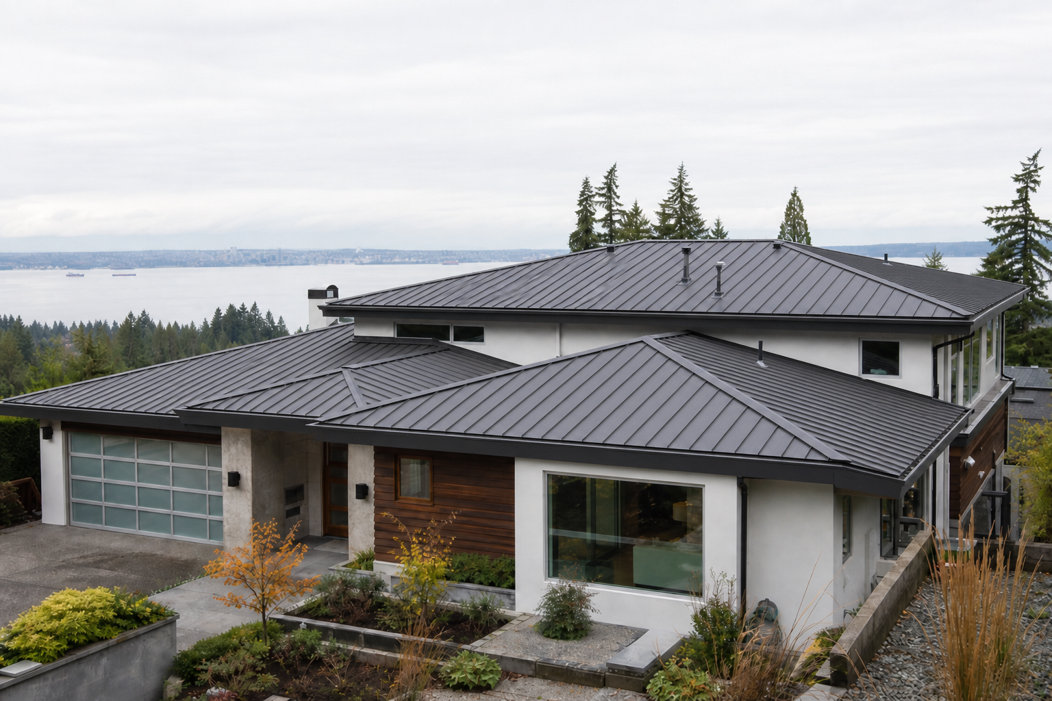 Matching repair or completion detail after work on a roofing scenario typical of West Vancouver modern homes