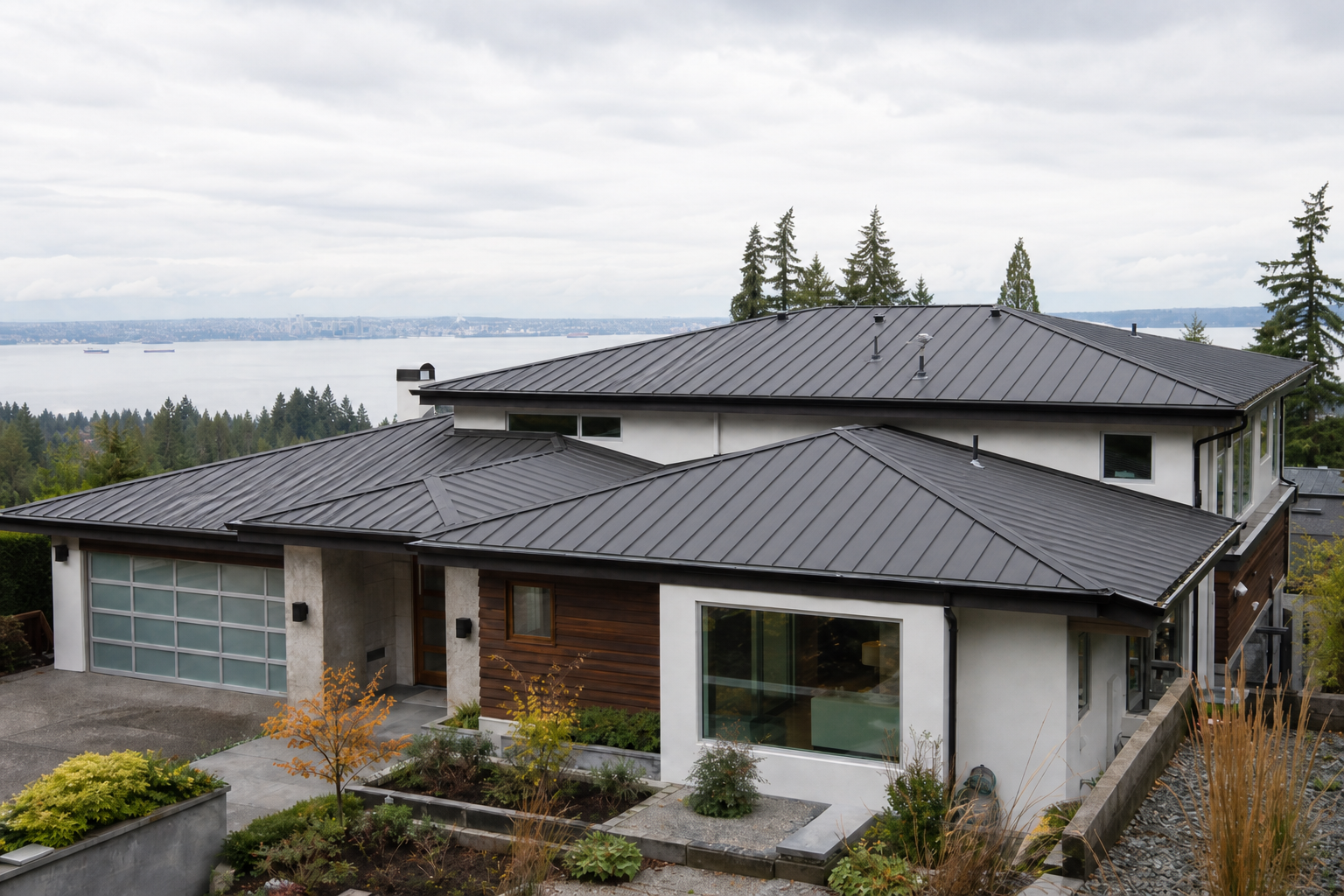 Matching technical detail after work on a roofing scenario typical of West Vancouver modern homes