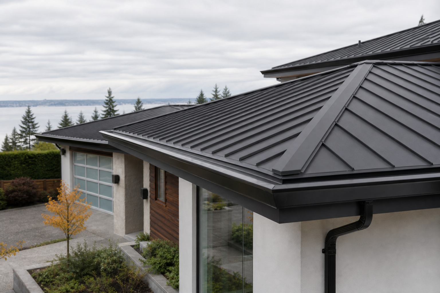Matching eave or secondary detail after work on a roofing scenario typical of West Vancouver modern homes