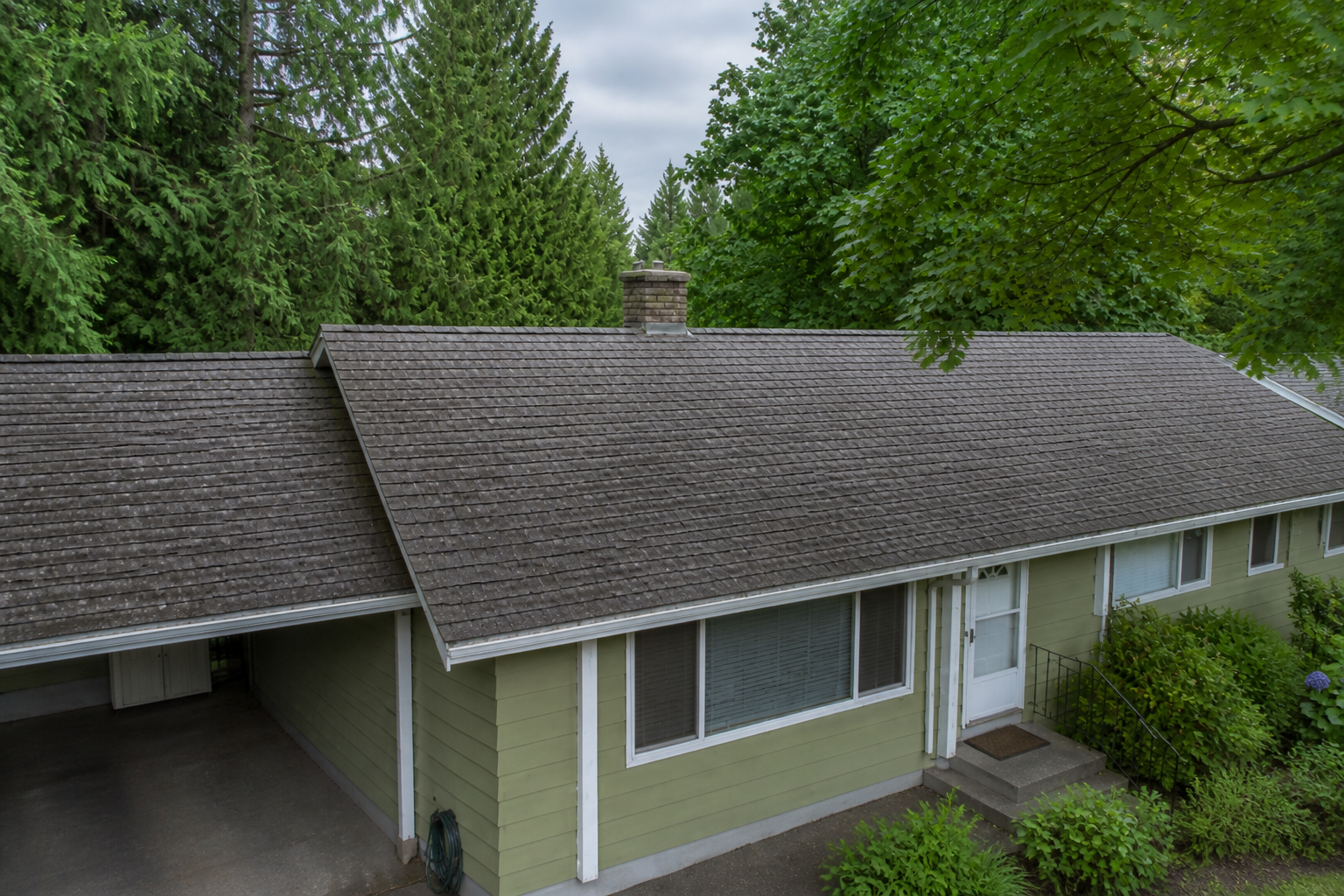Matching alternate angle after work on a roofing scenario typical of West Coquitlam ranchers