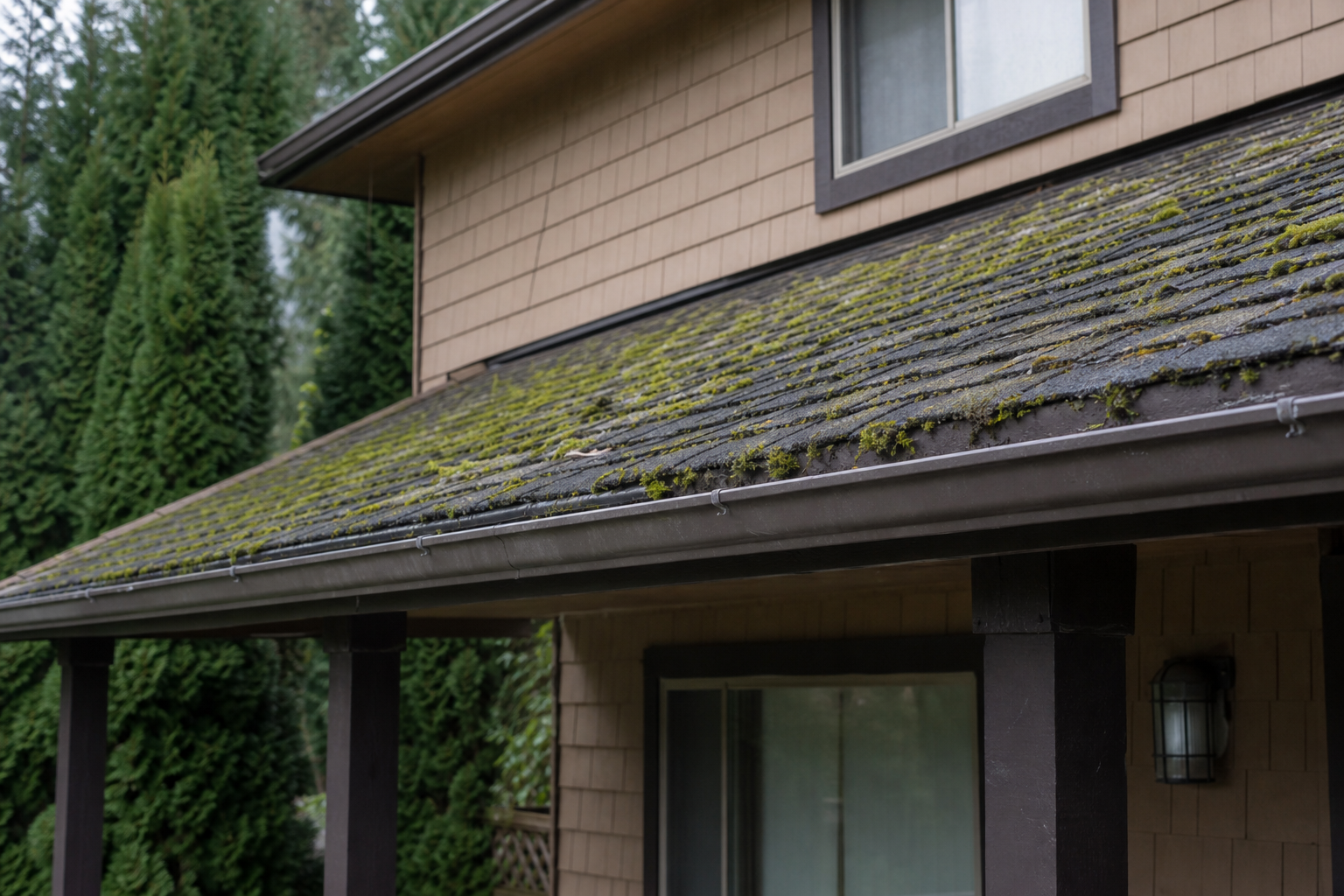 Primary problem-area detail before work on a roofing scenario typical of Maple Ridge forest-edge homes