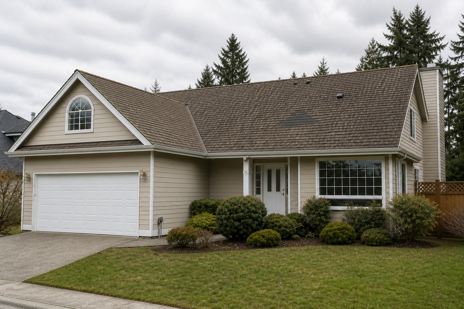Establishing property view after work on a roofing scenario typical of Coquitlam 1990s homes