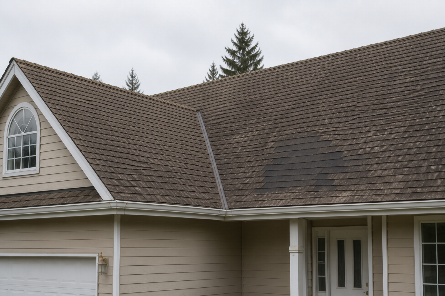 Matching repair or completion detail after work on a roofing scenario typical of Coquitlam 1990s homes