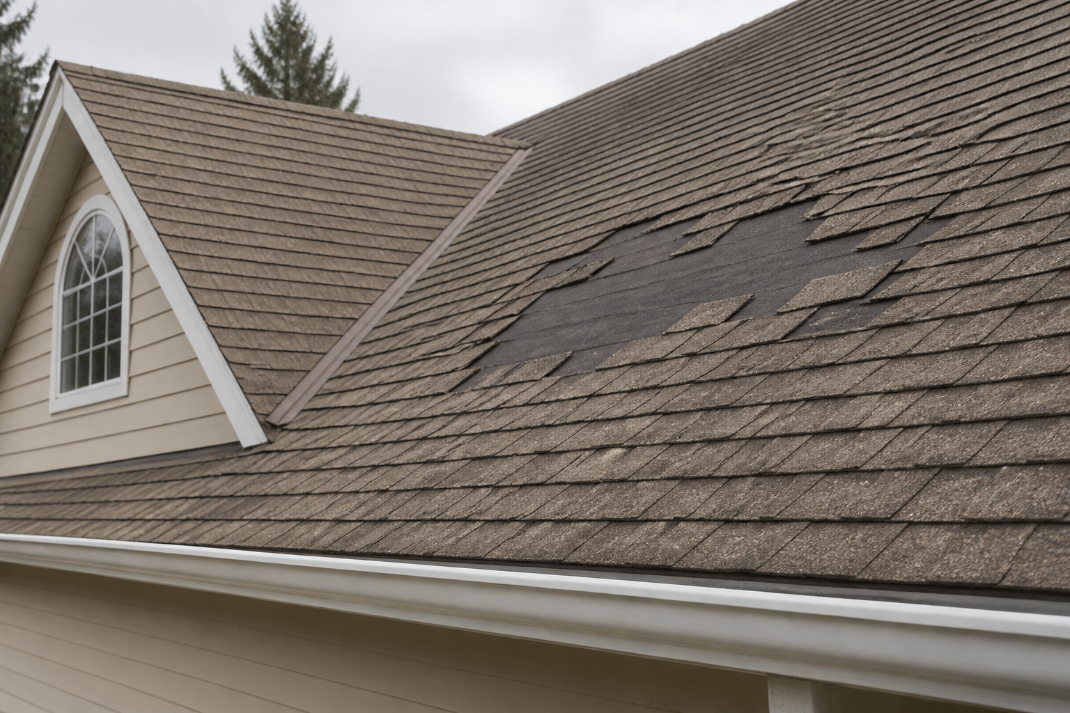 Tight technical failure detail before work on a roofing scenario typical of Coquitlam 1990s homes