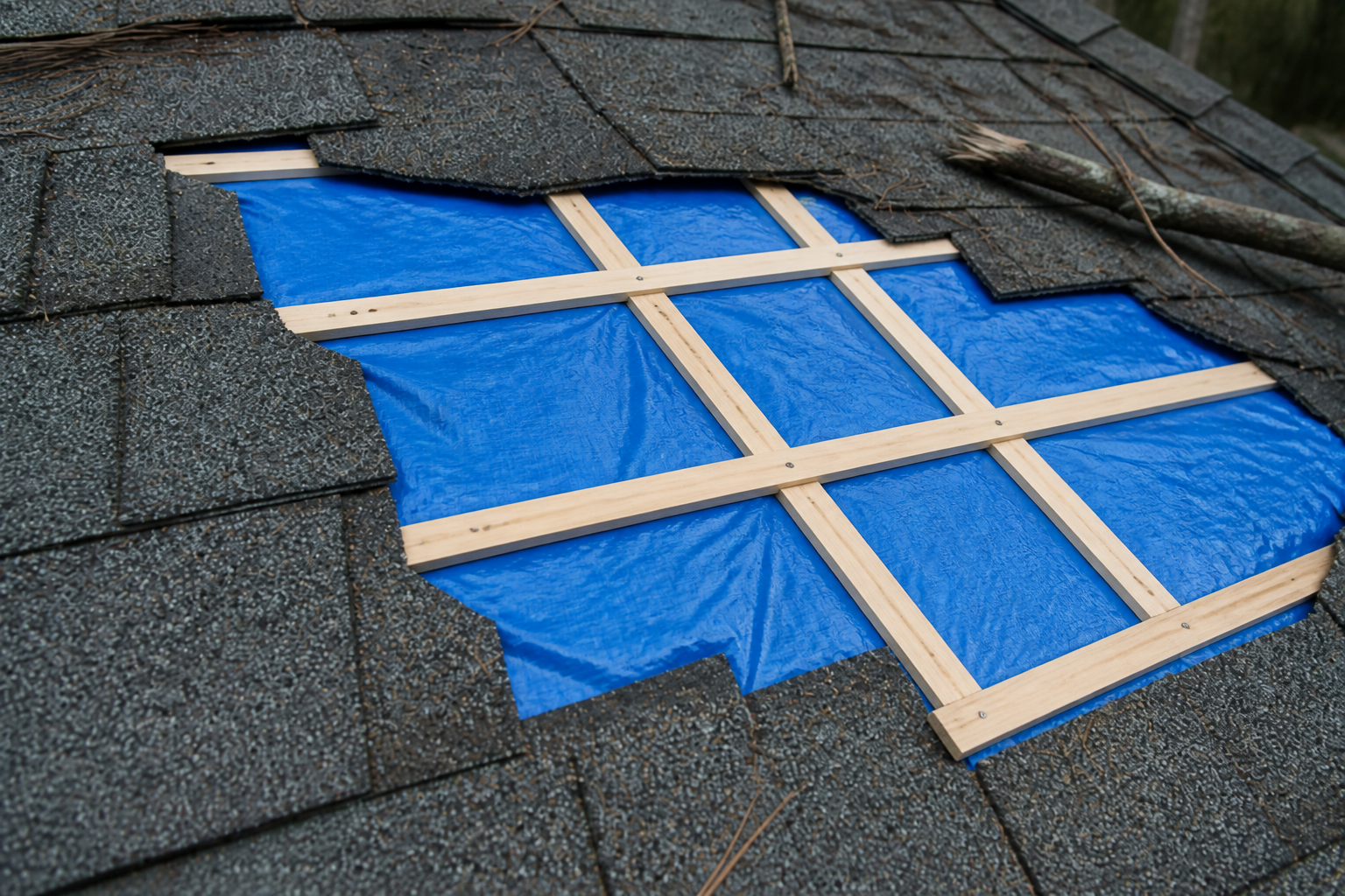 Matching technical detail after work on a roofing scenario typical of Surrey storm-damaged homes